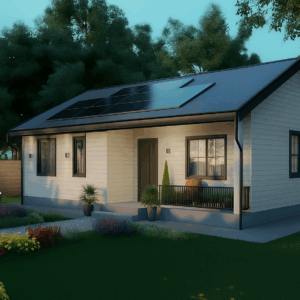 Dunmore 1C, with A Roof, Cream Shiplat Finish 1 Bedroom Triple Insulated 45 Sqm House Standard Windows