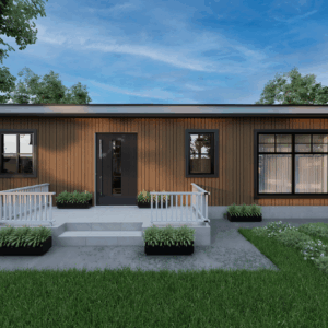 Alternative view of Tramore 45 Sqm 2 Bedroom Flat Roof with Wood Effect Cladding